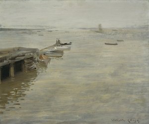 灰色の日、1886 作： William Merritt Chase